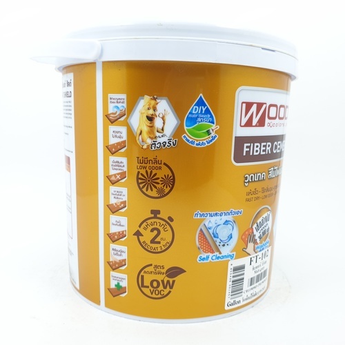 Woodtect วูดเทค ไฟเบอร์ซีเมนต์ FT-102 โปร่งแสง 1กล. สีไม้มะฮอกกานี