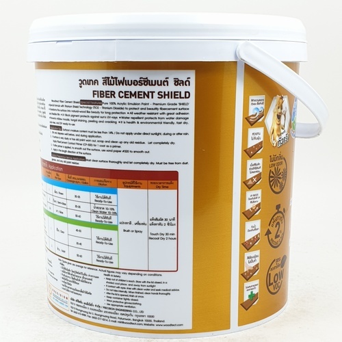 Woodtect วูดเทค ไฟเบอร์ซีเมนต์ FT-103 โปร่งแสง 1กล. สีไม้วอลนัท