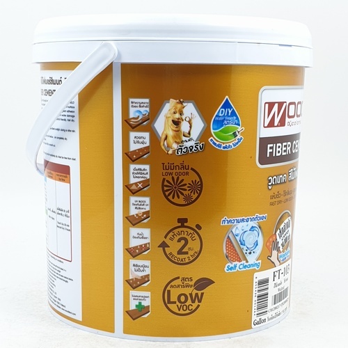 Woodtect วูดเทค ไฟเบอร์ซีเมนต์ FT-103 โปร่งแสง 1กล. สีไม้วอลนัท