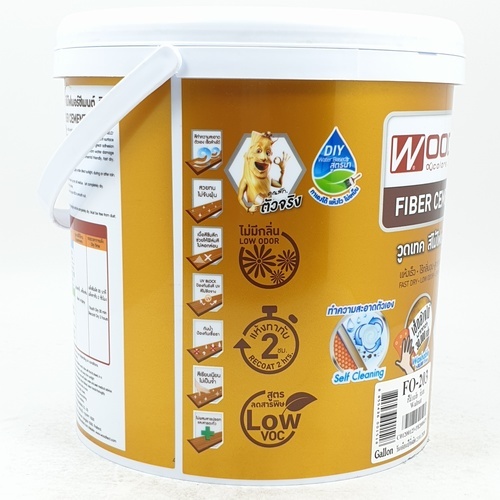Woodtect วูดเทค ไฟเบอร์ซีเมนต์ FO-203 ทึบแสง 1กล. สีไม้วอลนัท