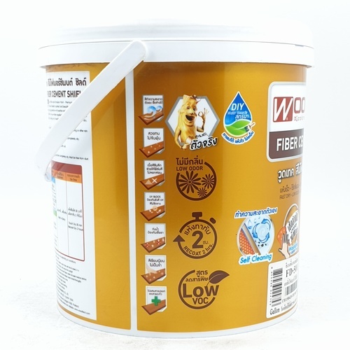 Woodtect วูดเทค เดคกิ้งไฟเบอร์ซีเมนต์ FD-501 ด้าน 1กล. สีไม้สัก