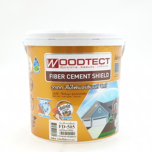 Woodtect วูดเทค เดคกิ้งไฟเบอร์ซีเมนต์ FD-505 ด้าน 1กล. สีไม้โอ๊ค