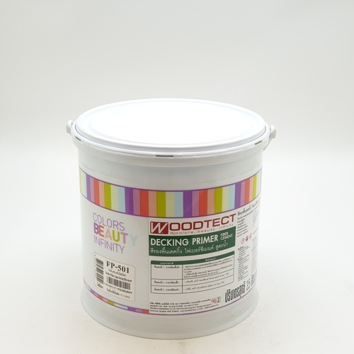 Woodtect วูดเทค สีรองพื้น เดคกิ้งไฟเบอร์ซีเมนต์ FP-501 สูตรน้ำ 1กล. สีใส