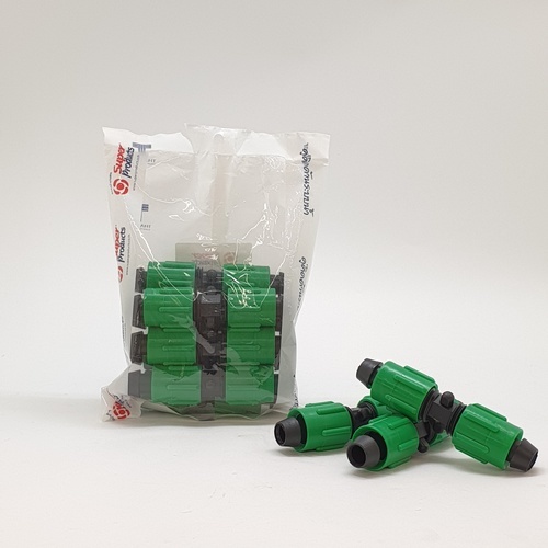 Super Products NC 165 ข้อต่อกลาง พร้อมฝาล็อคเทป (10 ตัว/แพ็ค)