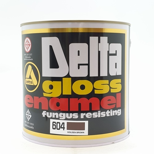 Delta สีเคลือบน้ำมัน เงา 604 แกลลอน สีน้ำตาลทอง