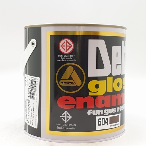 Delta สีเคลือบน้ำมัน เงา 604 แกลลอน สีน้ำตาลทอง