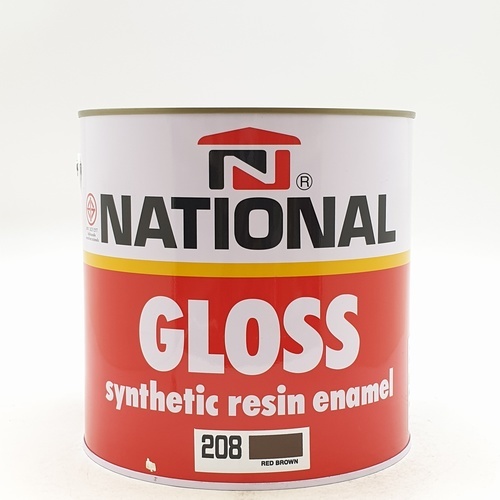 National สีเคลือบน้ำมัน เงา 208 แกลลอน สีน้ำตาลแดง