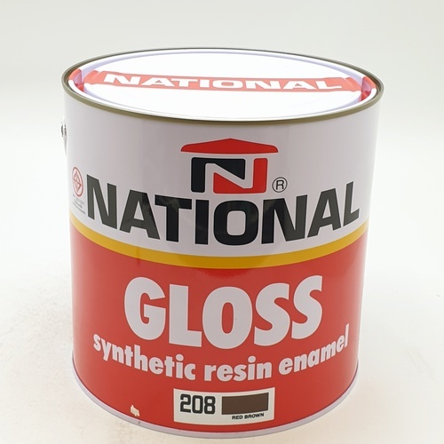 National สีเคลือบน้ำมัน เงา 208 แกลลอน สีน้ำตาลแดง