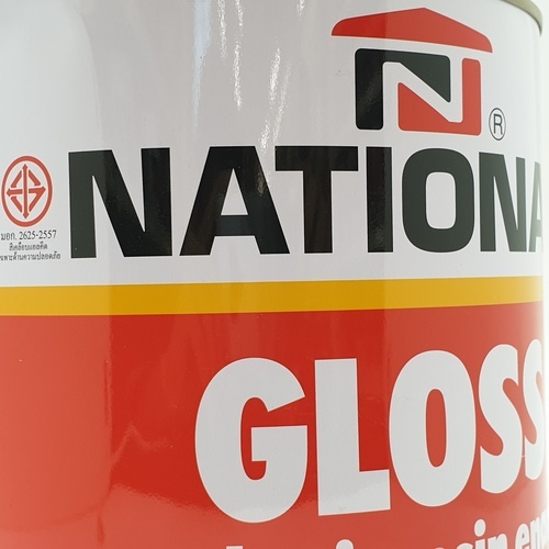 National สีเคลือบน้ำมัน เงา 333 แกลลอน สีดำ