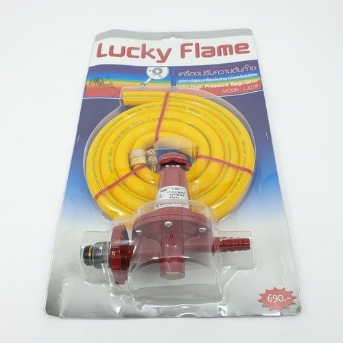 LUCKY FRAME หัวปรับแรงดันสูงพร้อมสาย L-323P สีแดง