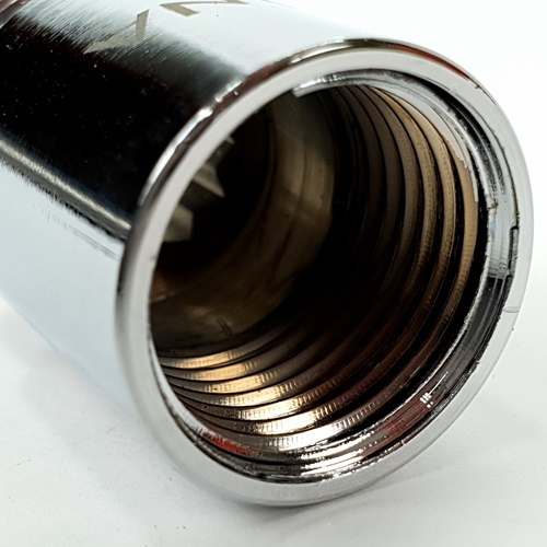 ANA ข้อต่อตรงทองเหลือง ผม. 1/2x25มม. ชุบโครเมี่ยม