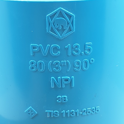 SCG ข้องอ 90 หนา 3(80) ชั้น 13.5 สีฟ้า