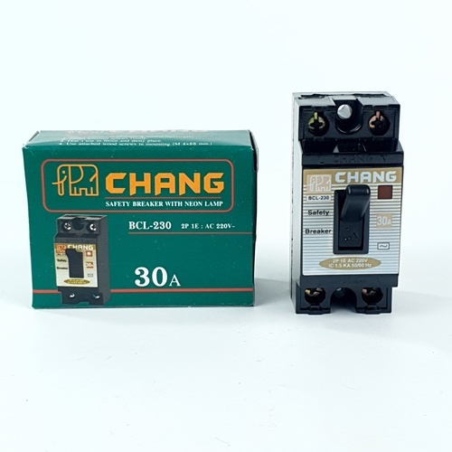 CHANG เซฟตี้เบรคเกอร์พร้อมไฟ 30A รุ่น  BCL-230 สีดำ
