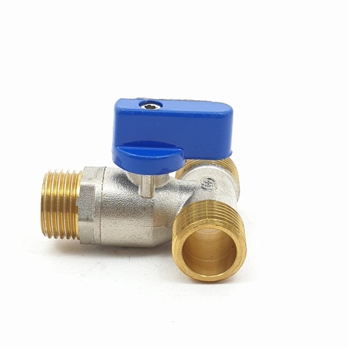 PP มินิบอลวาล์วสามทาง ทองเหลือง ผผผ. 1/2  รุ่น 30017