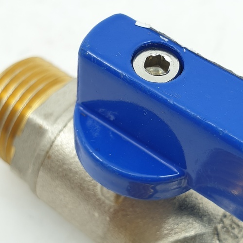 PP มินิบอลวาล์วสามทาง ทองเหลือง ผผผ. 1/2  รุ่น 30017