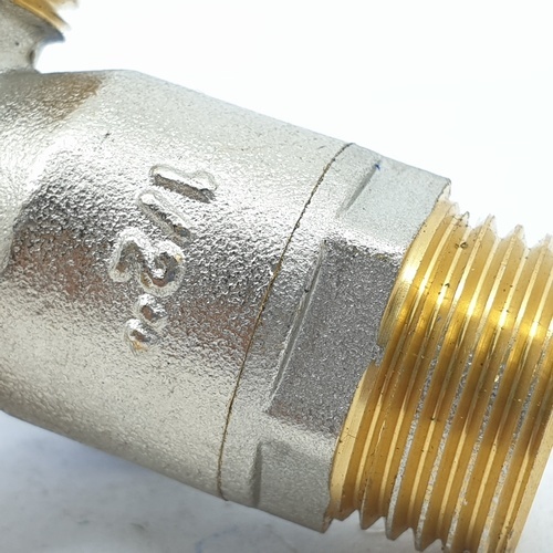 PP มินิบอลวาล์วสามทาง ทองเหลือง ผผผ. 1/2  รุ่น 30017