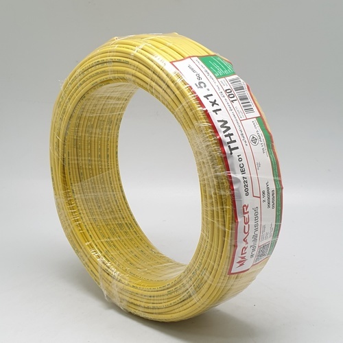 RACER สายไฟ IEC 01 THW 1x1.5 SQ.MM 100M. สีเหลือง