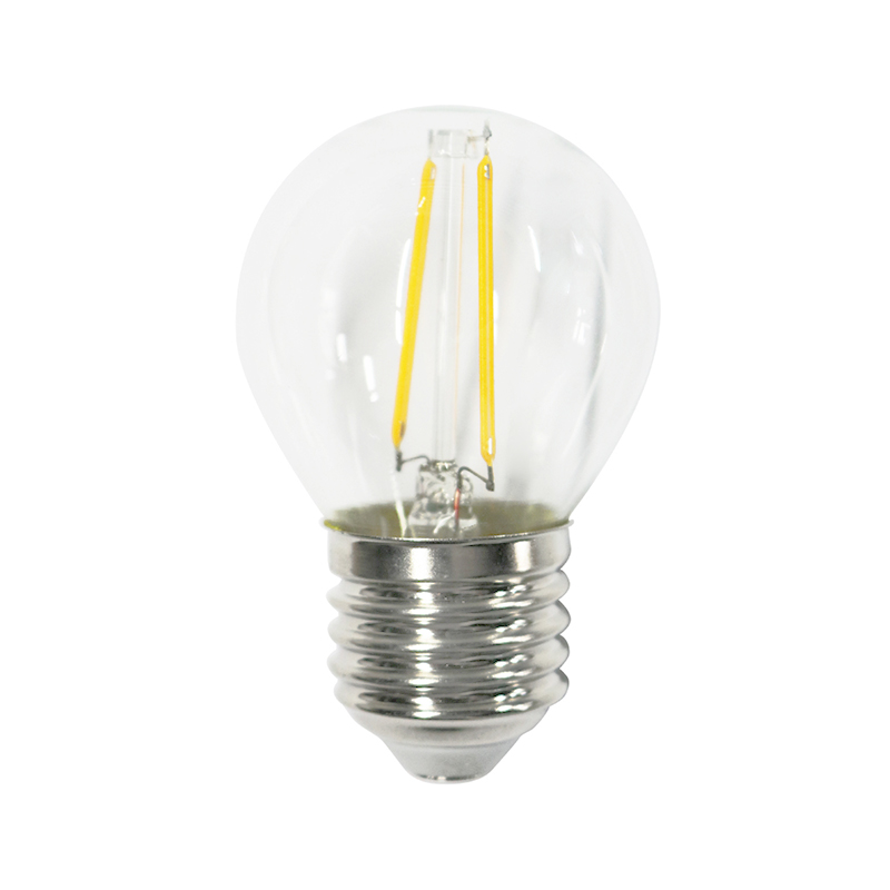 អំពូល LED Filament G45 2 វ៉ាត់ E27  ពន្លឺលឿង(ពណ៌តែ)