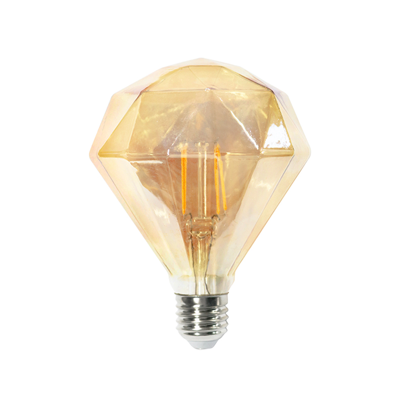 អំពូល LED Filament Diamond 4វ៉ាត់ E27  ពន្លឺលឿង(ពណ៌តែ)