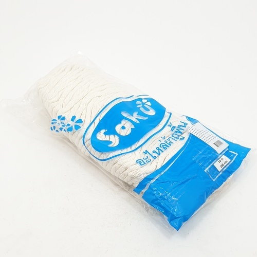 SAKU อะไหล่ผ้าม็อบหนีบ 10 นิ้ว 200 กรัม  ขนาด 18x39x0.35ซม. สีขาว