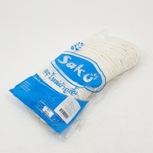 SAKU อะไหล่ผ้าม็อบหนีบ 10 นิ้ว 200 กรัม  ขนาด 18x39x0.35ซม. สีขาว