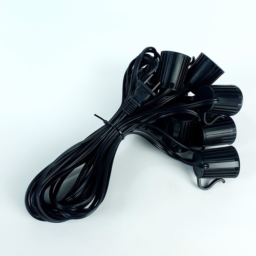 EILON ขั้วห้อยหลอด Bulb พร้อมสายไฟ 10 เมตร (10ขั้ว) รุ่น PQS-JT10 สีดำ