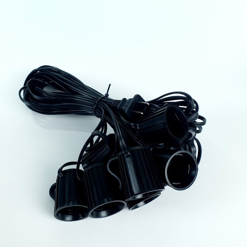 EILON ขั้วห้อยหลอด Bulb พร้อมสายไฟ 10 เมตร (10ขั้ว) รุ่น PQS-JT10 สีดำ