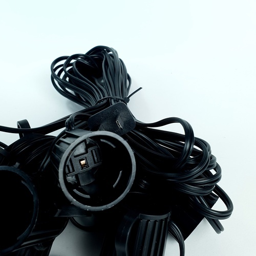 EILON ขั้วห้อยหลอด Bulb พร้อมสายไฟ 10 เมตร (10ขั้ว) รุ่น PQS-JT10 สีดำ