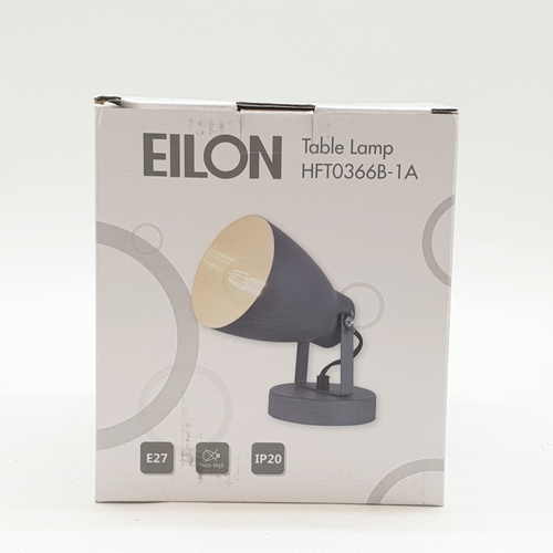 EILON โคมไฟตั้งโต๊ะวินเทจ 40 W รุ่น HFT0366B-1A ขั้ว E27 สีเทา