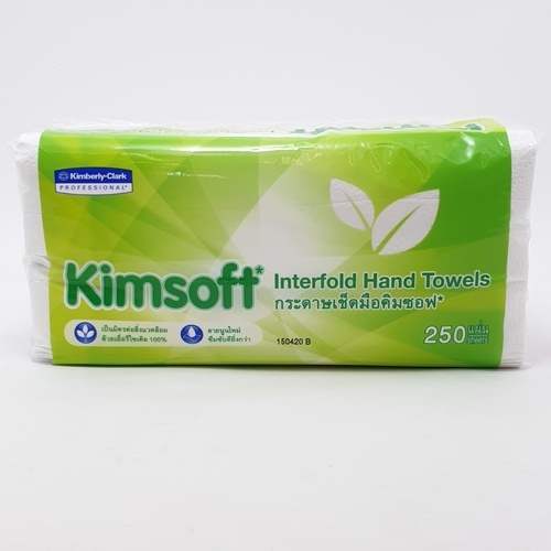 Kimsoft ក្រដាសជូតដៃ ខ្នាត 207x202mm. (ក្រាស់ 1 ជាន់) 250 សន្លឹក