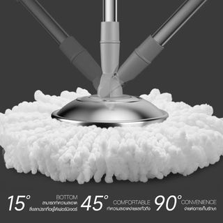 WINKPLUS ชุดม็อปปั่นถังสเตนเลส ด้ามสเตนเลส ขนาด 20x46x100-130 ซม.รุ่น MS01 สีฟ้า-เทา