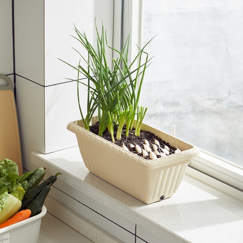 Tree‘O กระถางต้นไม้ทรงสี่เหลี่ยมผืนผ้า รุ่น6PY026-WH ขนาด20x37x15ซม.(8นิ้ว) สีขาว