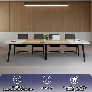 (1/4)SMITH โต๊ะประชุม รุ่น Monic-03 ขนาด 140x350x75 ซม. สีขาว