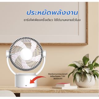 BENKA พัดลมตั้งโต๊ะชาร์จไฟแบบพกพา ขนาด 9 นิ้ว รุ่น KN-L2829 สีดำ