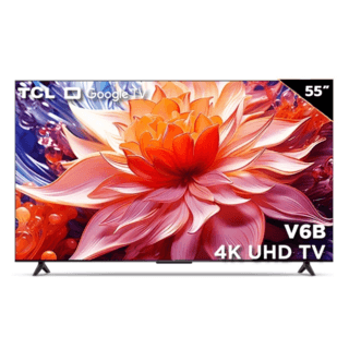 TCL UHD Google TV ขนาด 55 นิ้ว รุ่น 55V6B สีดำ
