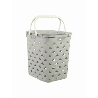 SAKU ตะกร้าลายหนัง รุ่น FT-501/A ขนาด 32.50x39x42 ซม. สีเทา (มีหู)