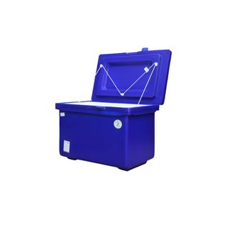 S&P ถังแช่ ขาสูง บานพับมือจับ 120 ลิตร สีน้ำเงิน