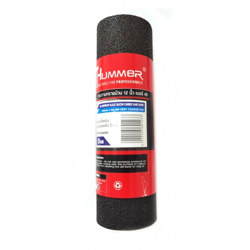HUMMER กระดาษทรายม้วนขัดน้ำ 12 นิ้ว เบอร์ 40 ขนาด 300 มม.x5เมตร BPR-30040M5 สีดำ