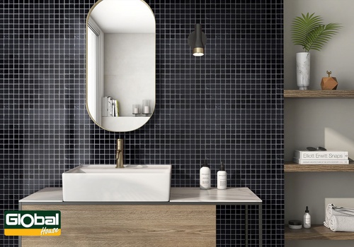 Marbella โมเสคแก้ว 30x30x0.4ซม. รุ่นเทอร์รี่ G03014BL สีดำ