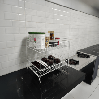 CLOSE ชั้นตะแกรงเหล็ก 2 ชั้น TT-228 ขนาด 42x32x39 ซม. สีขาว