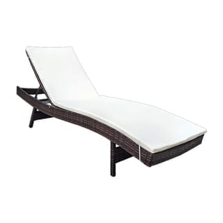 SUMMER SET เตียงริมสระหวายเทียมพร้อมเบาะรอง รุ่น กระบี่ ขนาด 60x200x35ซม.สีน้ำตาลเข้ม