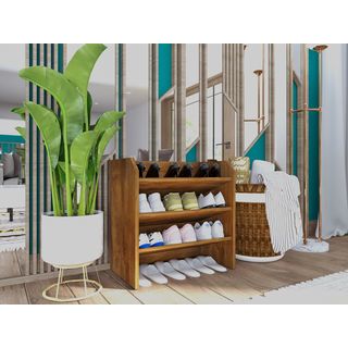 DELICATO ชั้นวางรองเท้า 3 ชั้น รุ่นFG-L-501-02 ขนาด 50x29x50ซม.สีดาร์คบราวน์