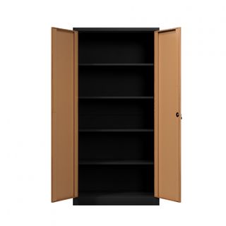 SMITH  ตู้เหล็กเก็บเอกสาร บานทึบ รุ่น Archie-01ขนาด 40x90x185 ซม. สีไม้-ดำ