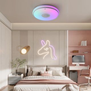 EILON โคมไฟเพดาน LED Smart Bluetooth RGB 2x35W รุ่น LYX016 ปรับได้ 3 แสง พร้อมรีโมท