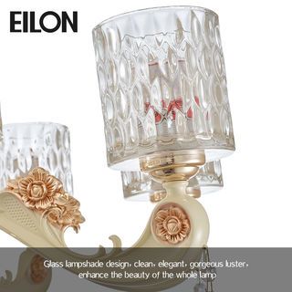 EILON โคมไฟแขวนคริสตัล 8 ช่อ 60W ขนาด D80*50cm รุุ่น MD8665/8 สีขาว