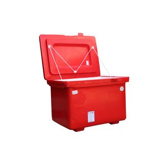 S&P ถังแช่ ขาสูง บานพับมือจับ 80 ลิตร สีแดง