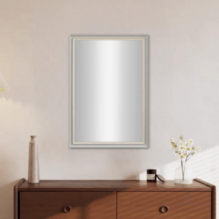 Nice กระจกมีกรอบทรงเหลี่ยม (PS) รุ่น เทียร่า-ไลท์เกร ขนาด 60x90 ซม. สีเทาอ่อน 