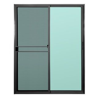 WELLINGTAN (LIKE) ประตูบานเลื่อน สีดำ160 x 205 ซม. พร้อมมุ้ง W-AL/015 BL