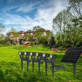 EILON โคมไฟโซลาร์เซลล์ปักดิน 3W*6โคม รุ่น PH009 สีดำ แสงวอร์มไวท์