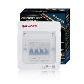 RACER ตู้คอนซูเมอร์ รุ่น HYBRID SET 2ช่อง 63A สีขาว